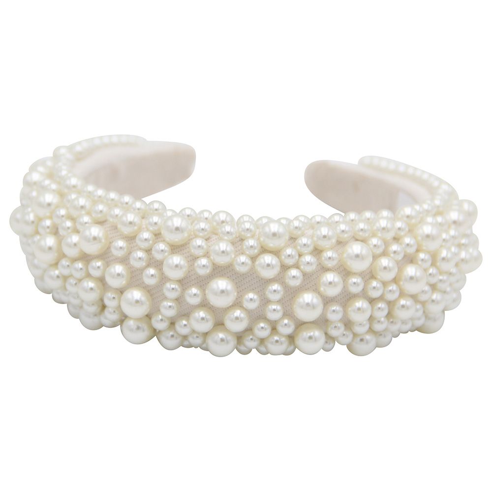 D' Daniela - Girls Olivia Headband - Off White Pearl