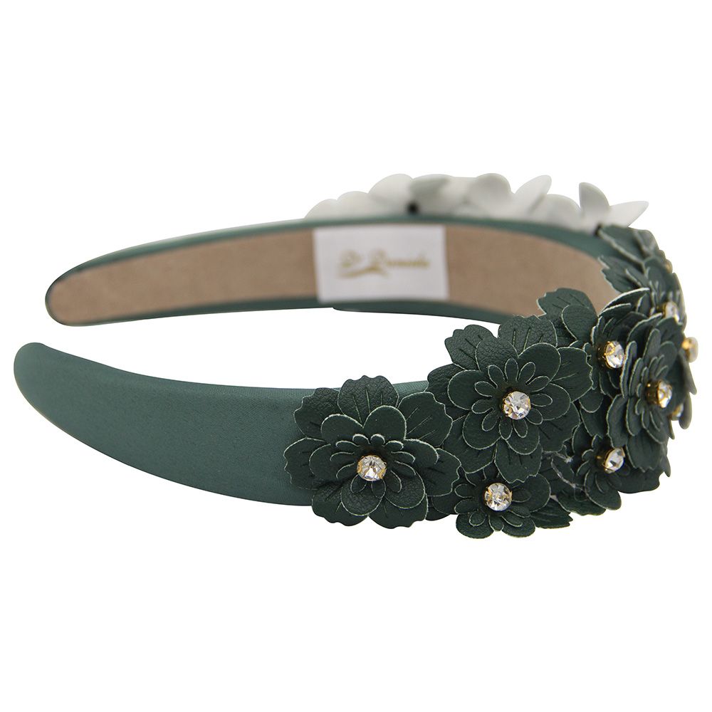 D' Daniela - Girls Camomile Headband - Dark Green