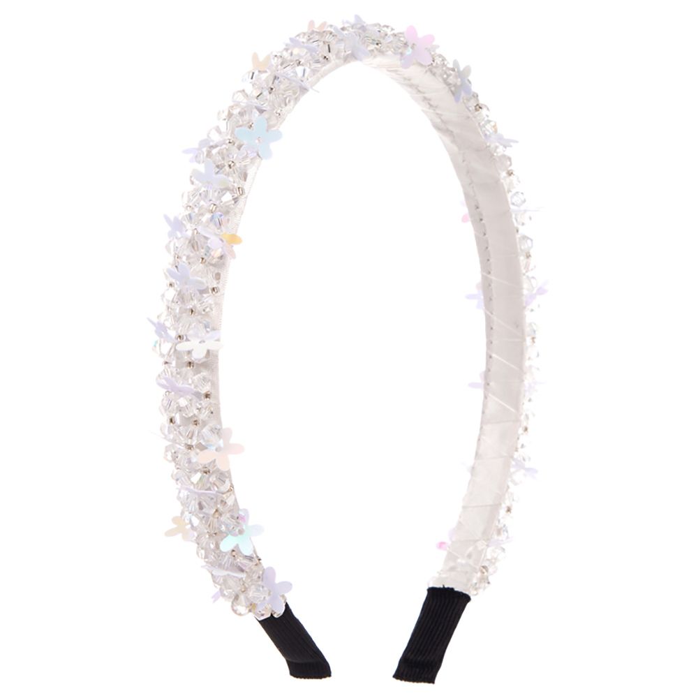 D' Daniela - Girls Anna Butterfly Headband - White