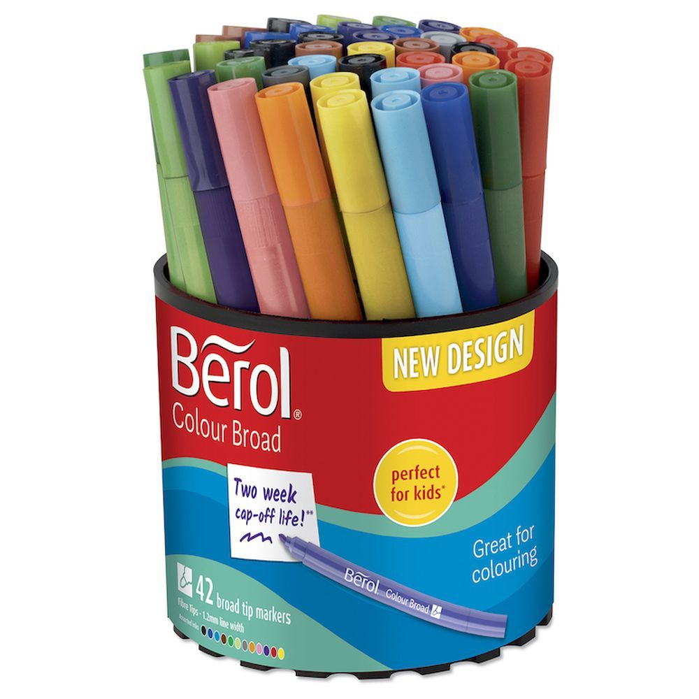 TTS - Berol Colour Broad Tipped Marker Pen - 42pcs