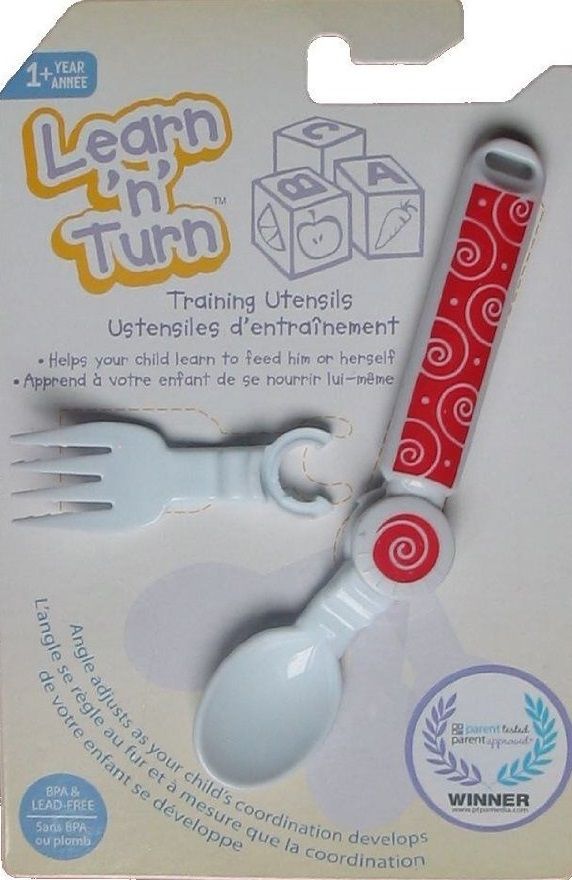 Learn 'N Turn Spoon/Fork Red