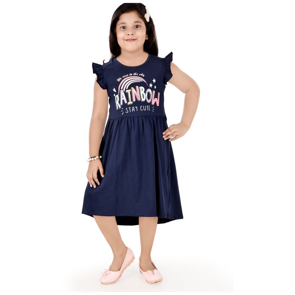 Flower Girl - Girl Knit Dress - Blue