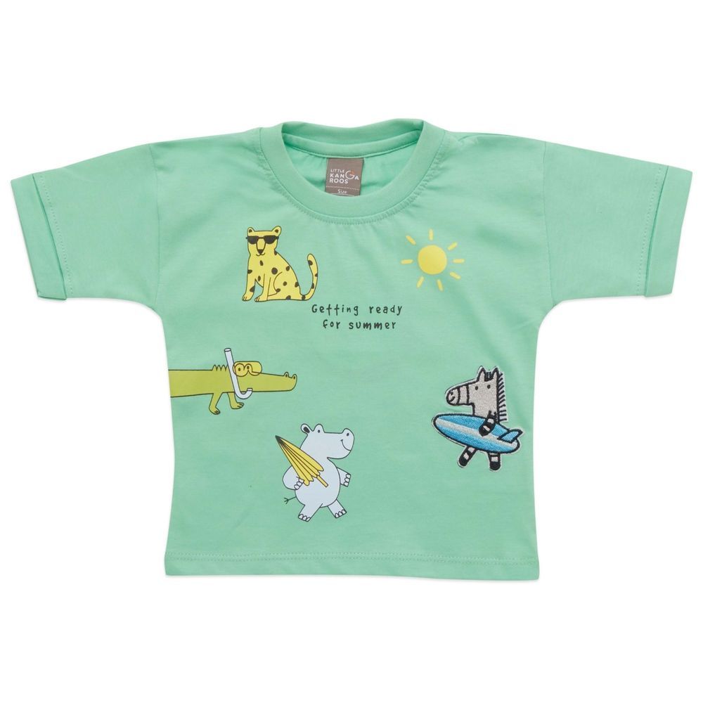 Little Kangaroos - Baby Boy Round Neck T-Shirt - Green