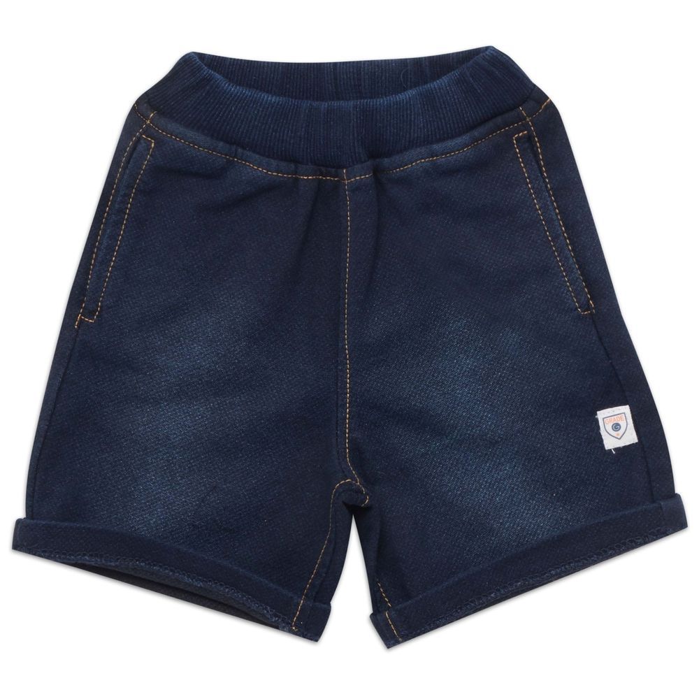 Little Kangaroos - Baby Boy Knitted Bermuda - Dark Blue