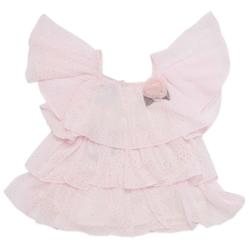 Little Kangaroos - Girl Woven Top - Baby Pink