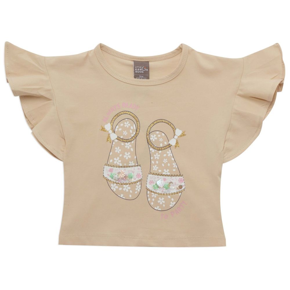 Little Kangaroos - Baby Girl Mega Sleeves T-Shirt - Butter