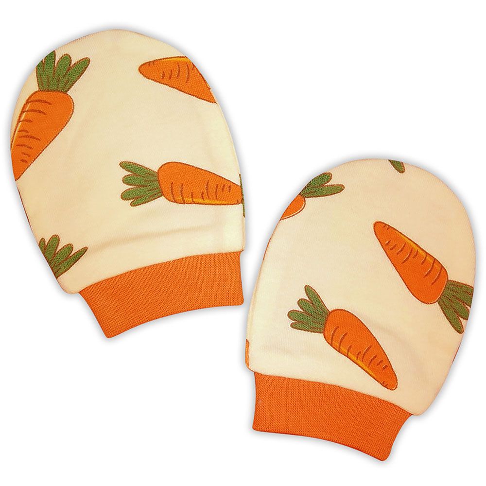 Smart Baby - Baby Boy Printed Mittens - Orange