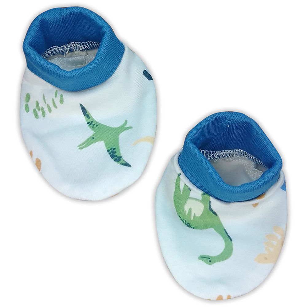 Smart Baby - Baby Boy Printed Booties - White Dino