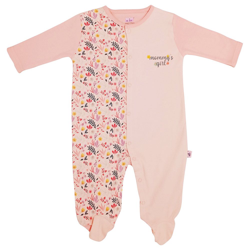 Smart Baby - Baby Girl Footed Sleepsuit - Rose Pink