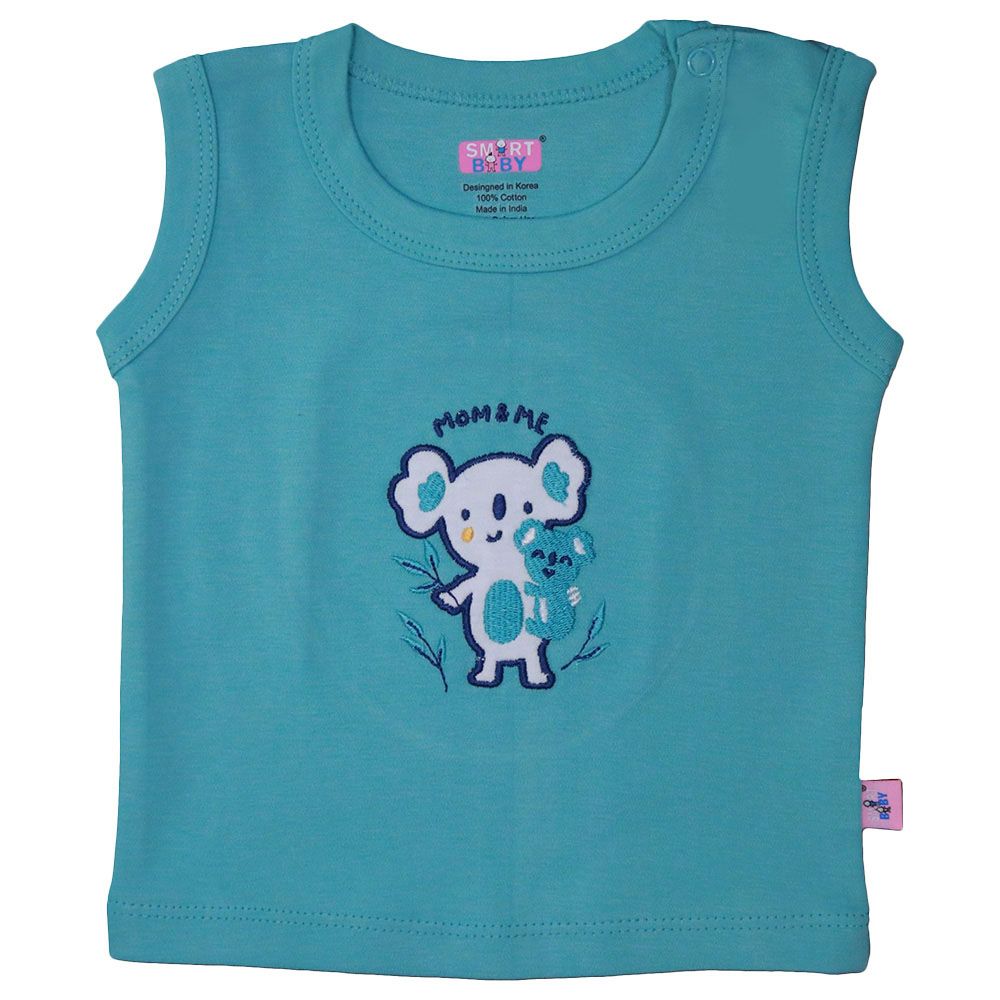 Smart Baby - Baby Boy Sleeveless T-Shirt - Blue