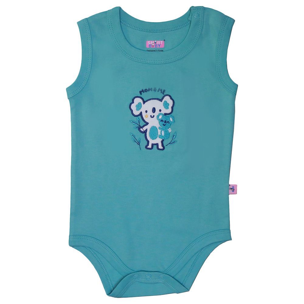 Smart Baby - Baby Boy Sleeveless Bodysuit - Blue