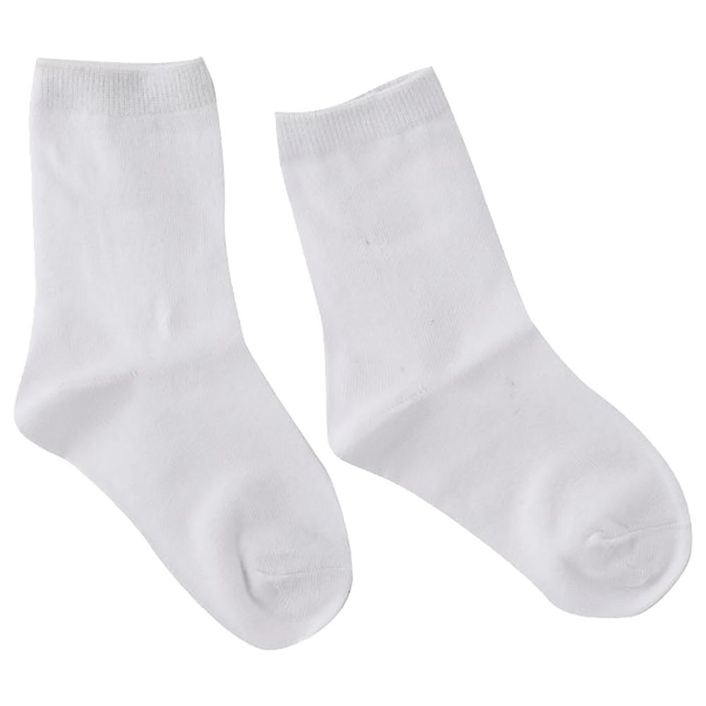 Genius - 3pc-Set -  Boys Plain Socks - White 