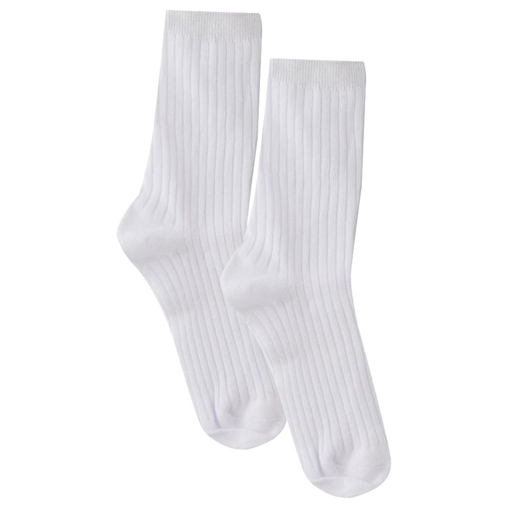 Genius - 3pc-Set - Boys Rib Socks - White 