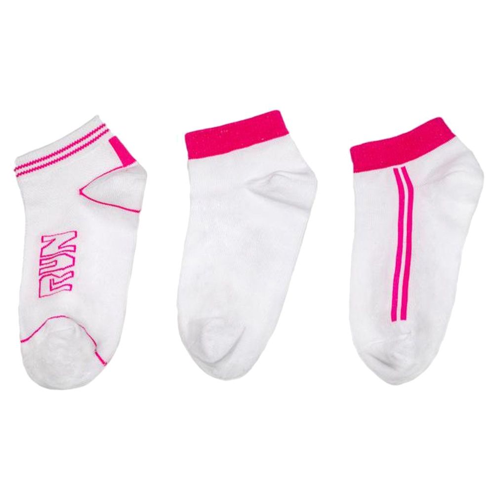 Genius - 3pc-Set - Girls Trainer Socks - White 