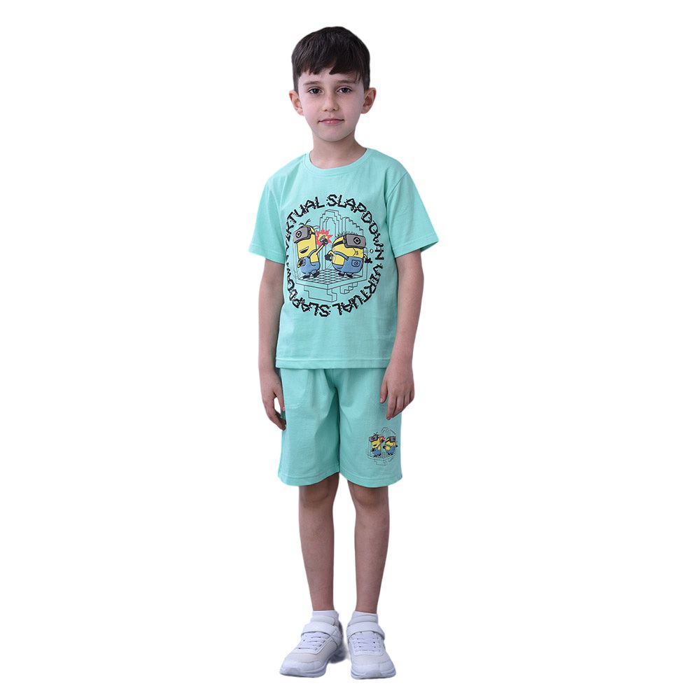 Minions - 2pc-Set - Boy Half Sleeve T-Shirt w/ Shorts - Green