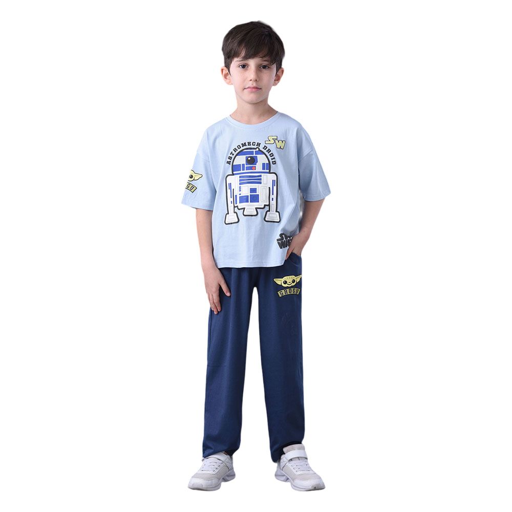 Star Wars - 2pc-Set - Boy Half Sleeve T-Shirt w/ Pyjama - Blue