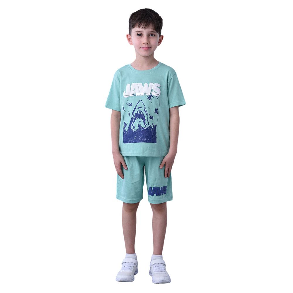 Disney - Jaws - 2pc-Set - Boy Half Sleeve T-Shirt w/ Shorts - Green