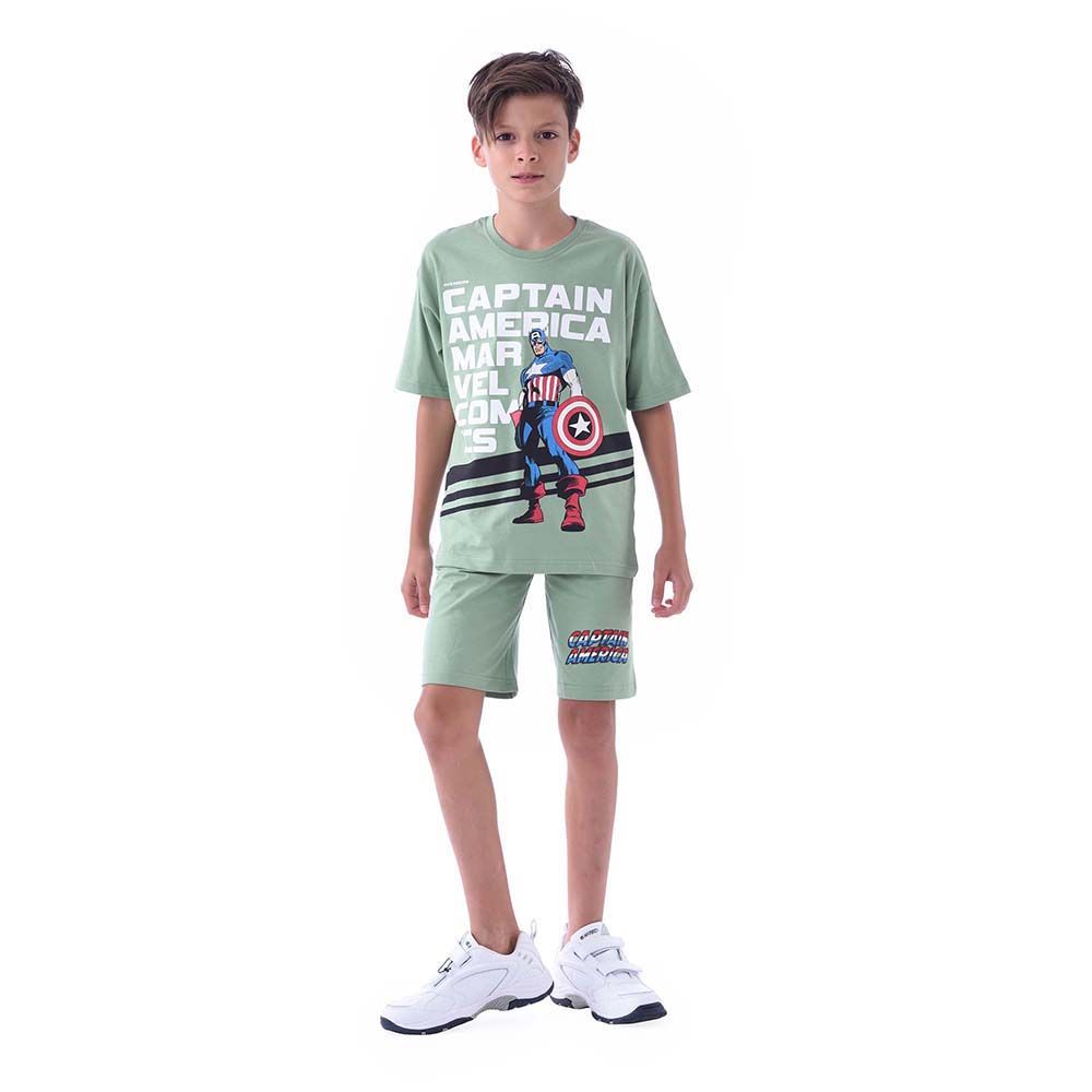 Marvel - 2pc-Set - Captain America T-Shirt w/ Shorts - Green