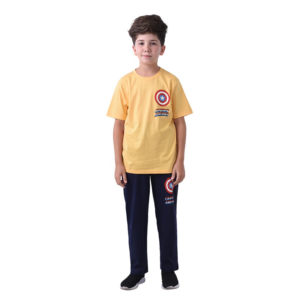 Marvel - 2pc-Set - Captain America T-Shirt w/ Pyjama - Yellow/Navy