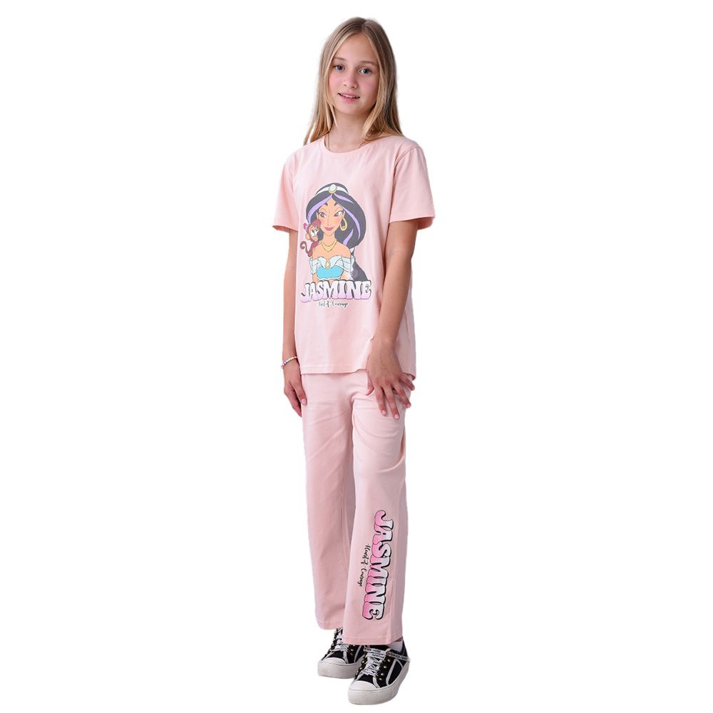 Disney - 2pc-Set - Girl Jasmine Top w/ Ankle Length Pants - Peach