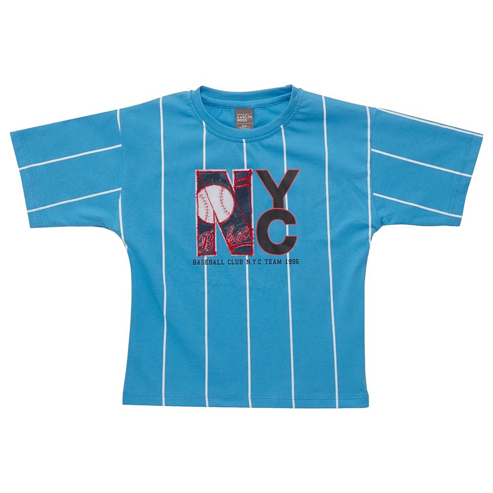 Little Kangaroos - Boy NYC Printed T-Shirt - Blue