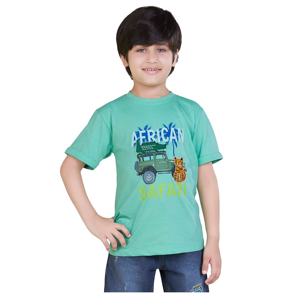 Little Kangaroos - Boy Cute Print T-Shirt - Green