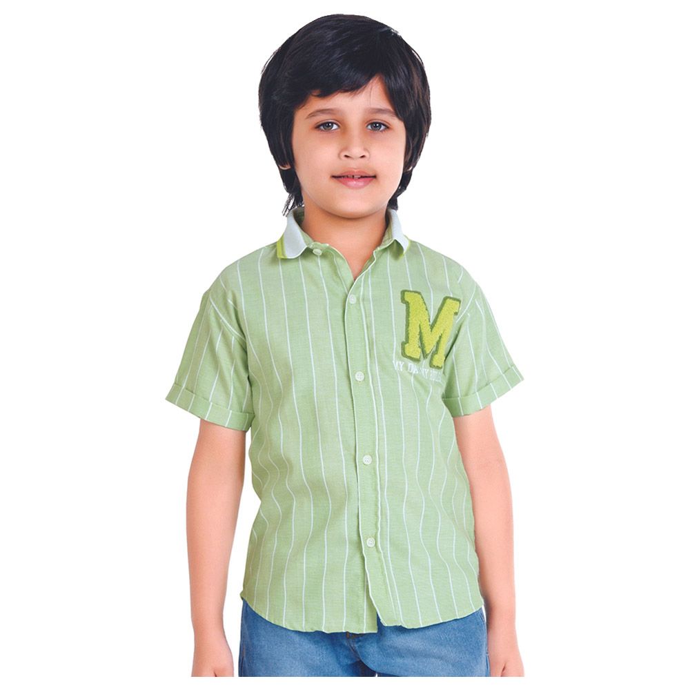 Little Kangaroos - Boy Collar Neck Striped Shirt - Pista