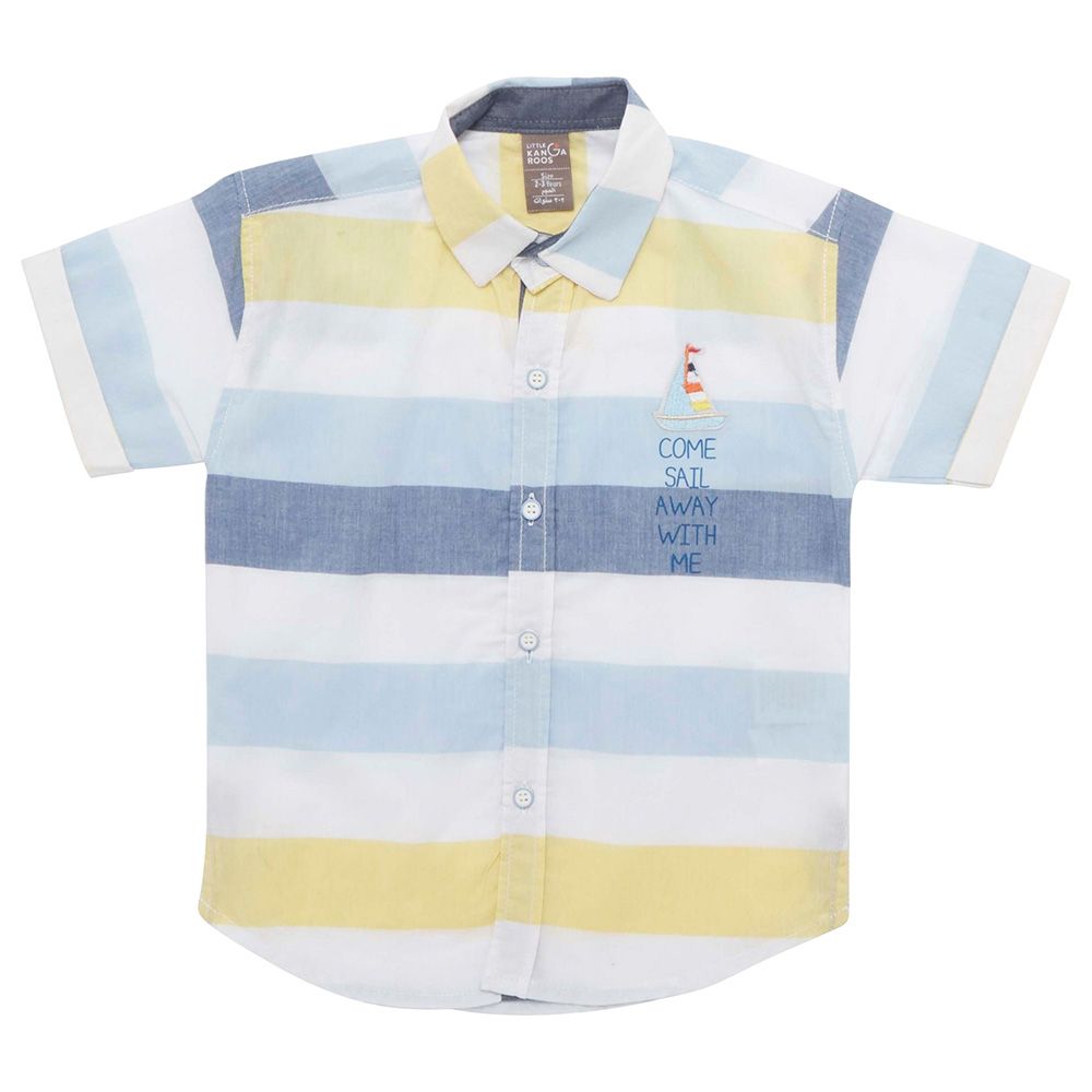 Little Kangaroos - Boy Striped Shirt - Blue