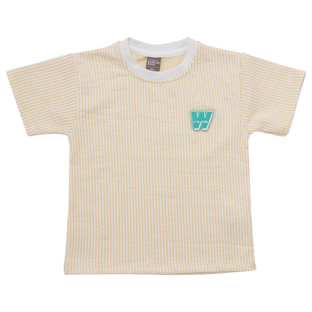 Little Kangaroos - Boy Round Neck T-Shirt - Lemon