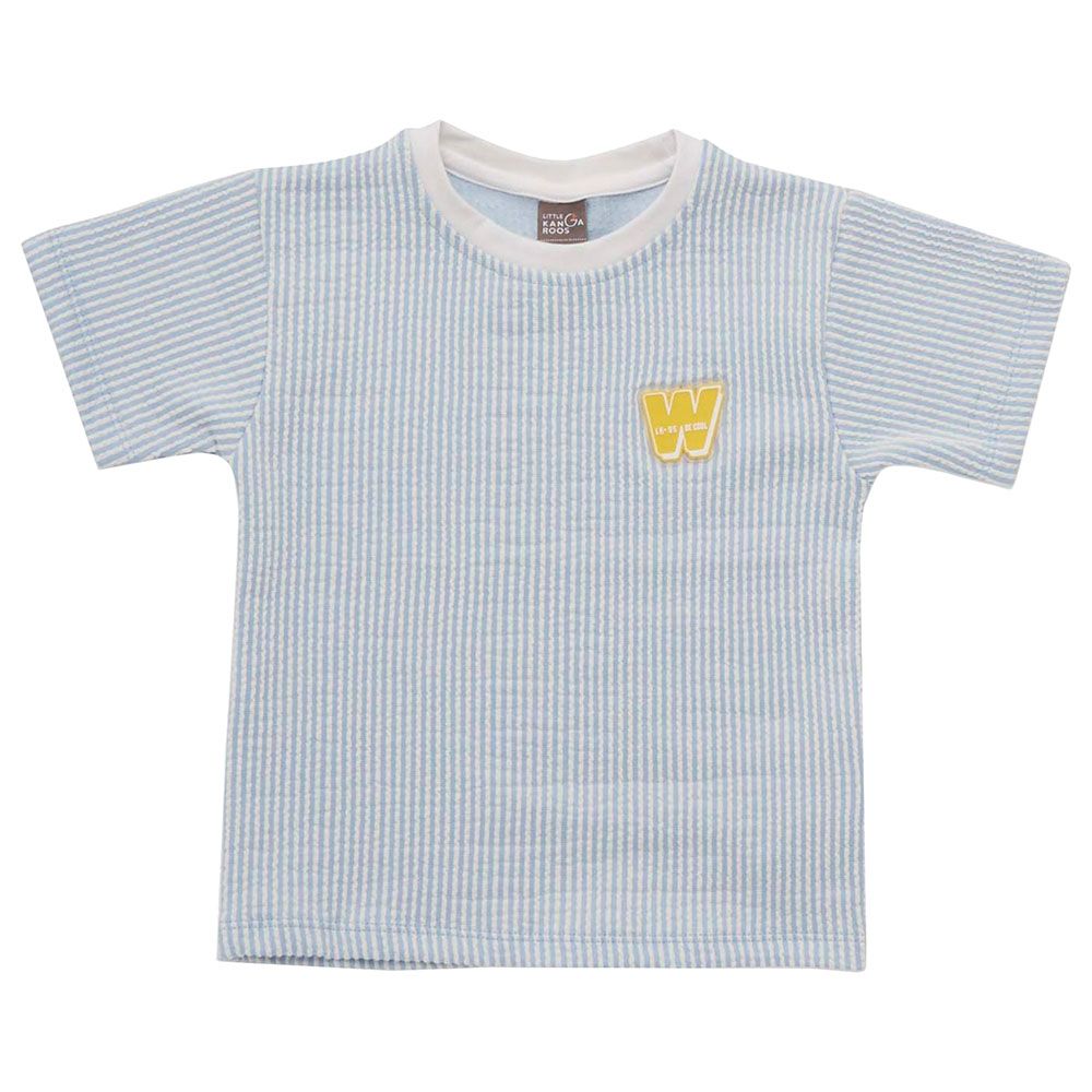 Little Kangaroos - Boy Round Neck T-Shirt - Sky Blue