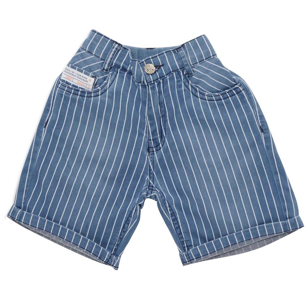 Little Kangaroos - Boy Semi Elastic Denim Shorts - Light Blue