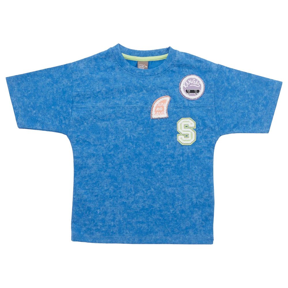 Little Kangaroos - Boy Drop Shoulder T-Shirt - Blue