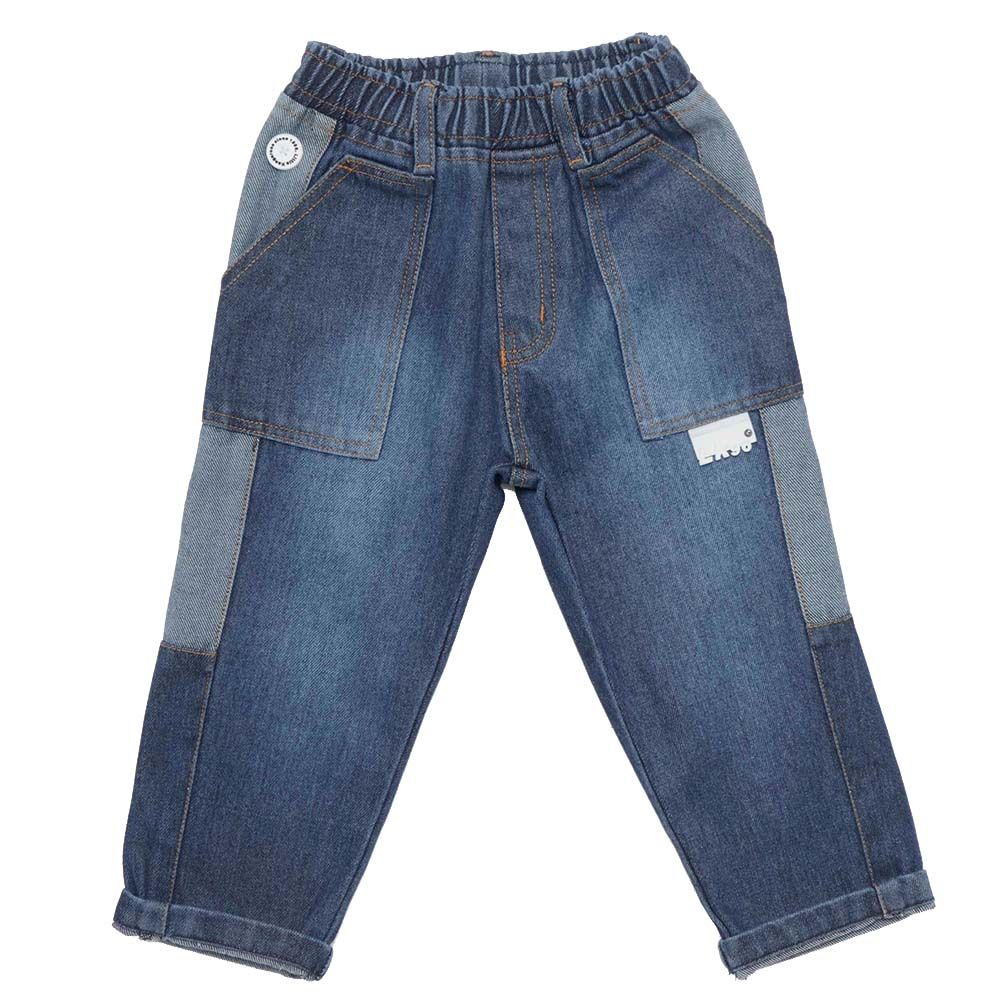 Little Kangaroos - Boy Elasticated Denim Jeans - Dark Blue