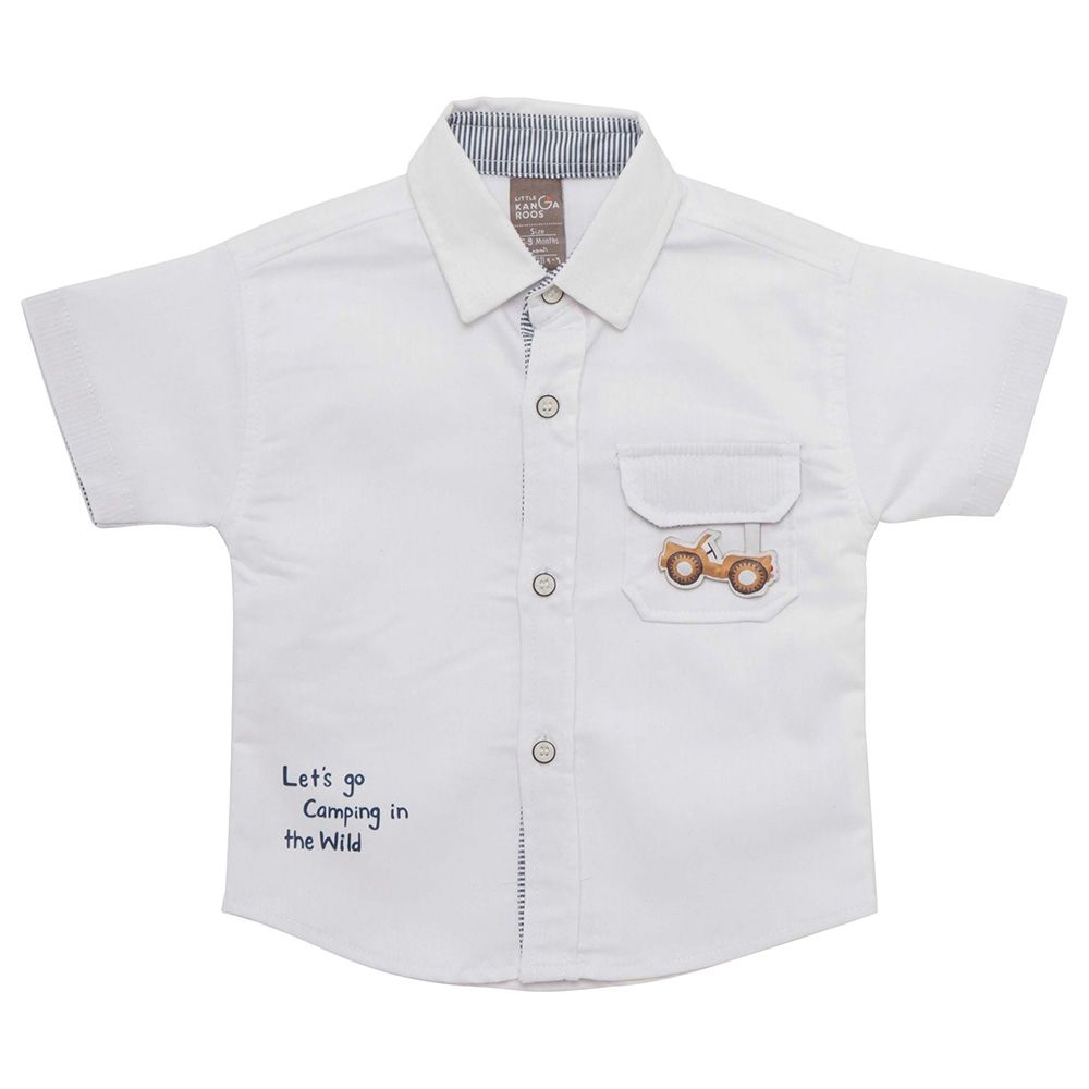 Little Kangaroos - Baby Boy Half Sleeve Shirt - White