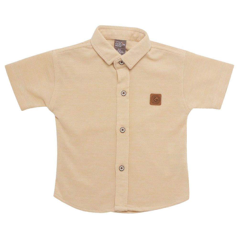 Little Kangaroos - Baby Boy Half Sleeve Shirt - Mustard