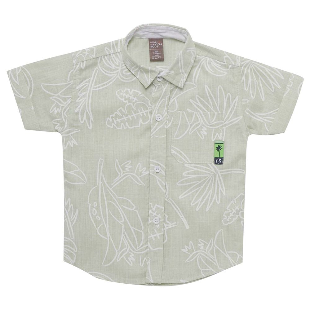 Little Kangaroos - Boy Collar Neck Printed Shirt - Pista