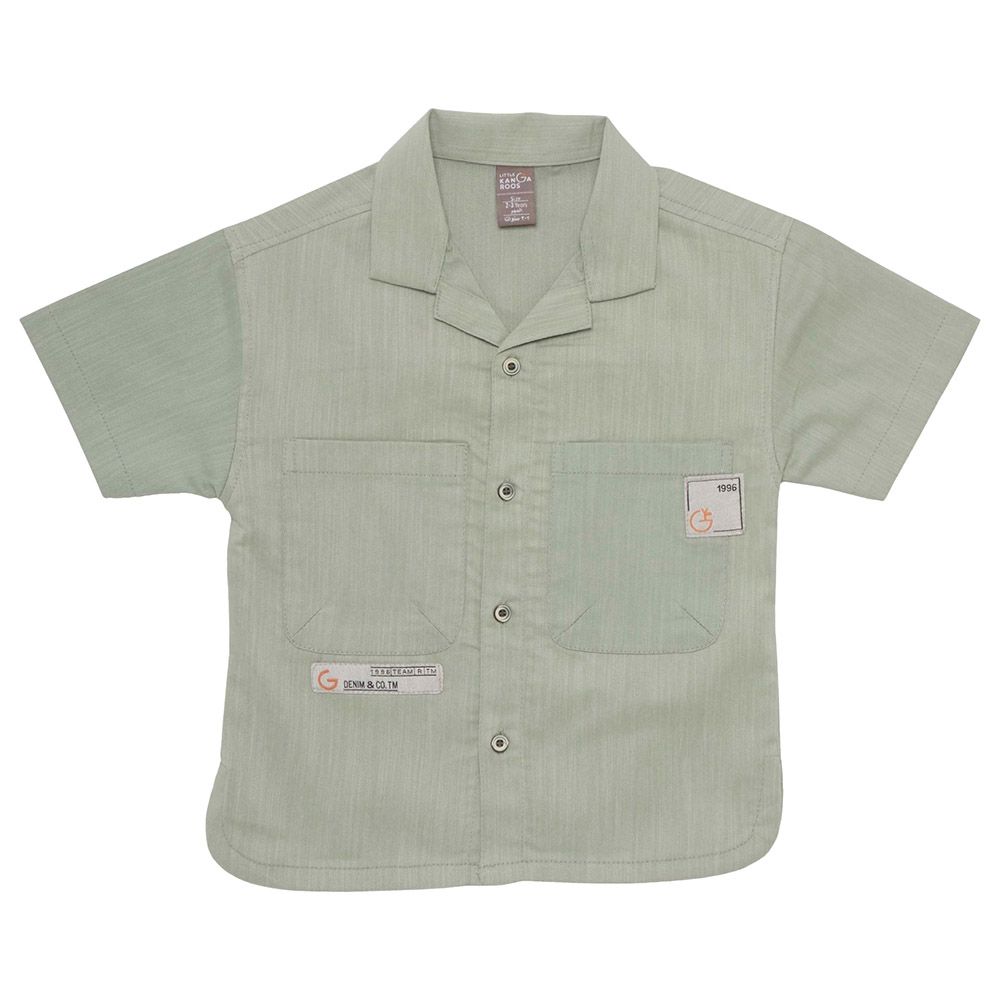 Little Kangaroos - Boy Half Sleeve Solid Shirt - Pista