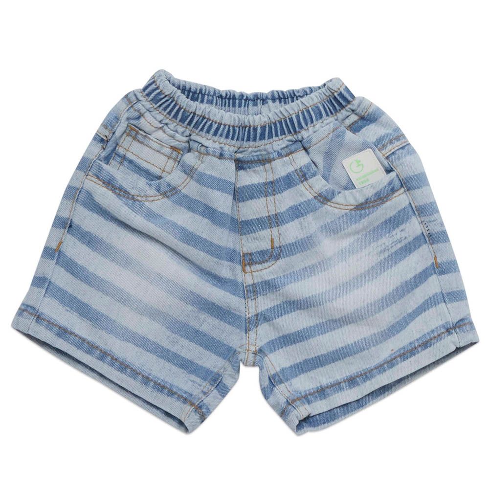 Little Kangaroos - Baby Boy Fully Elasticated Denim Shorts - Light Blue