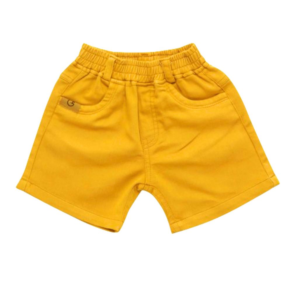 Little Kangaroos - Baby Boy Full Elastic Denim Shorts - Yellow