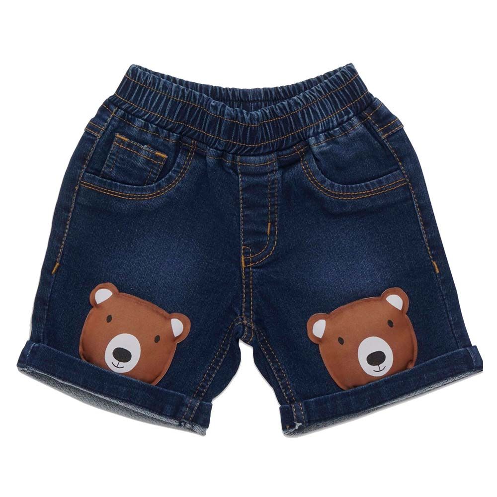 Little Kangaroos - Baby Boy Full Elastic Shorts w/ Pockets - Dark Blue