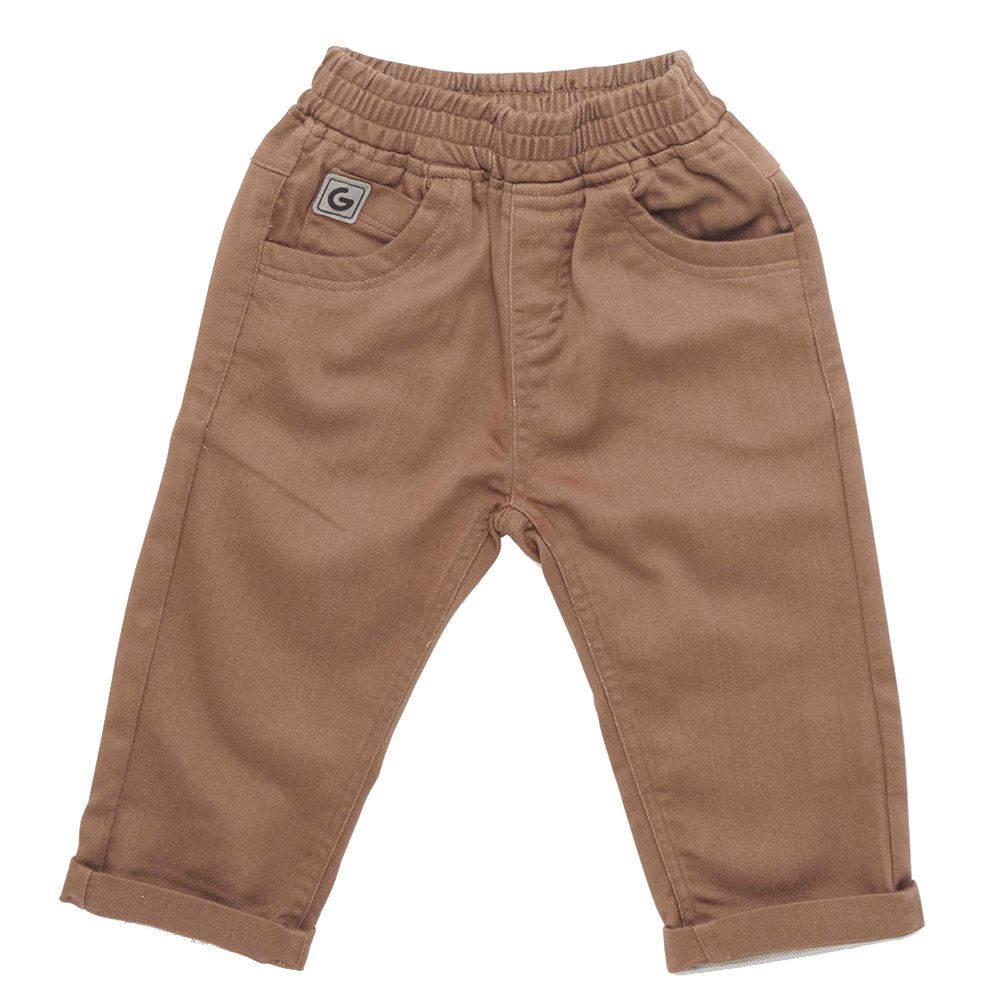 Little Kangaroos - Baby Boy Full Elastic Jeans - Brown