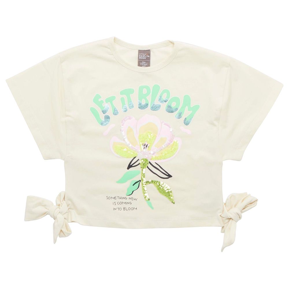 Little Kangaroos - Girl Half Sleeve Let It Bloom T-Shirt - Off-White