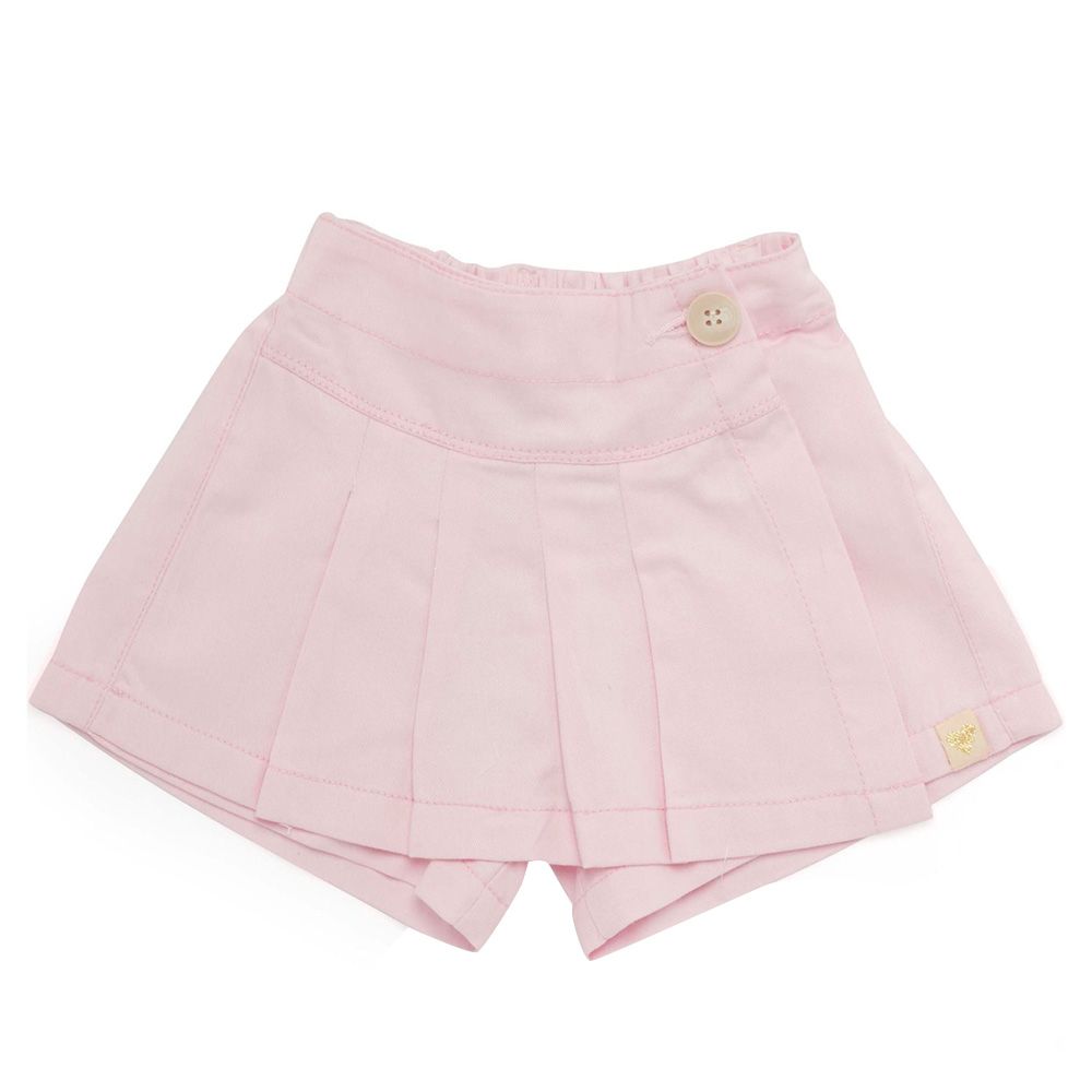 Little Kangaroos - Girl Button-Up Woven Skort - Baby Pink