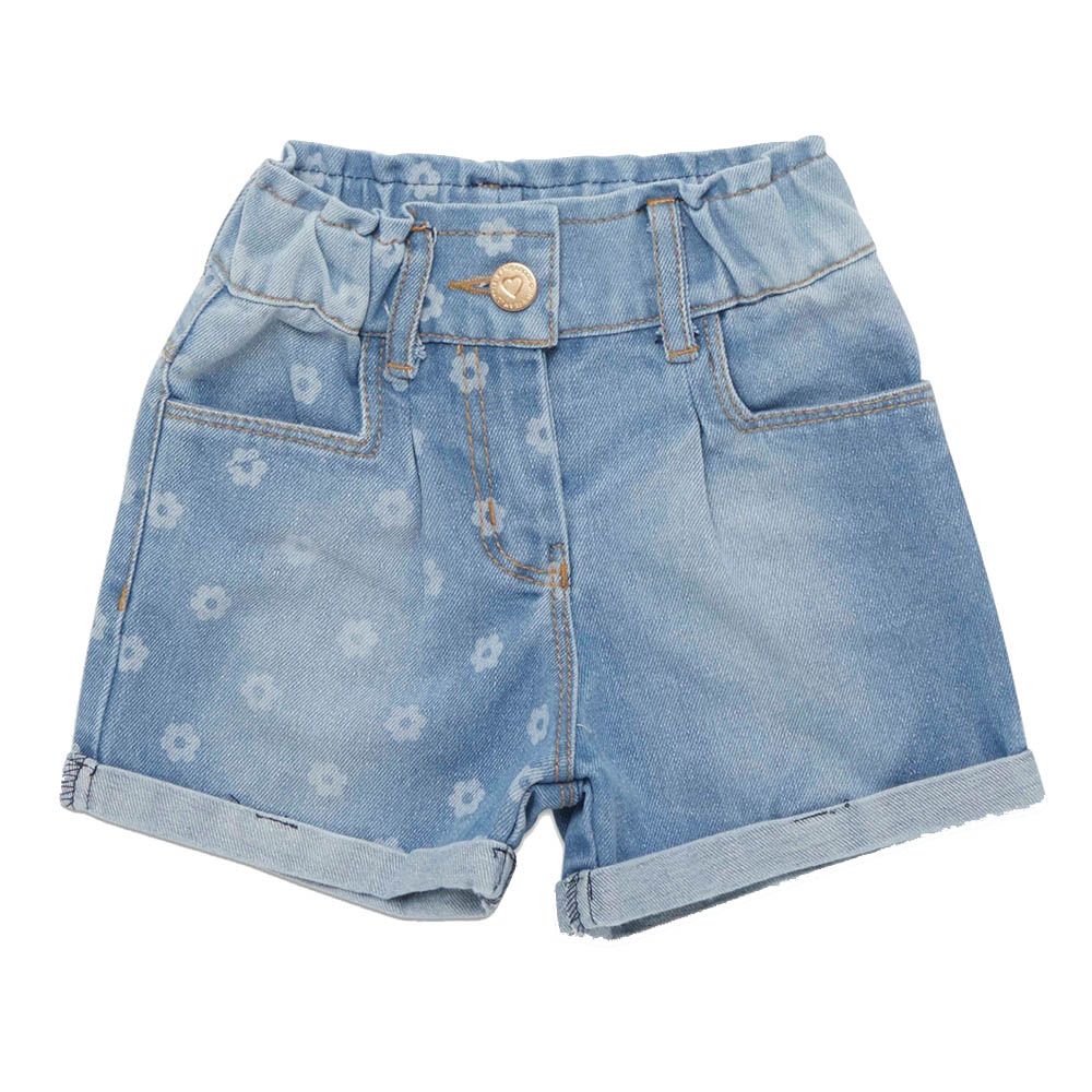 Little Kangaroos - Girl Semi Elastic Denim Shorts - Light Blue