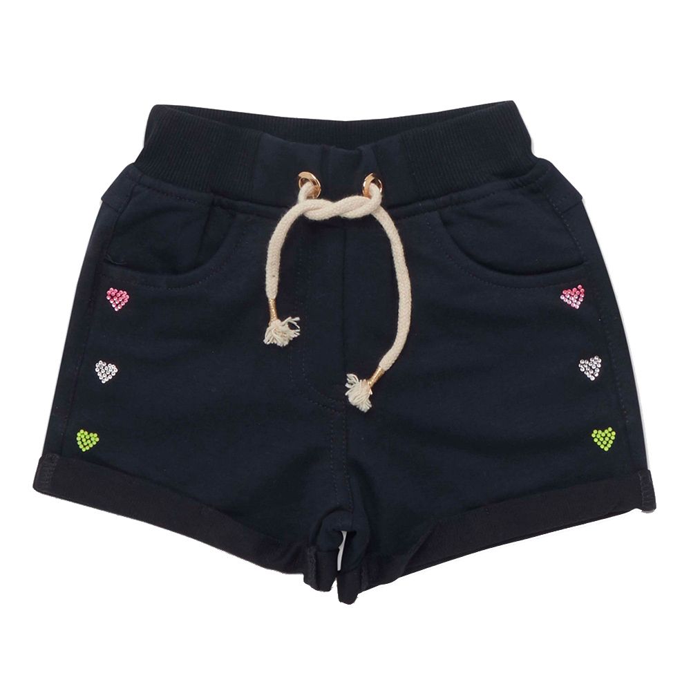 Little Kangaroos - Girl Full Elastic Shorts - Navy