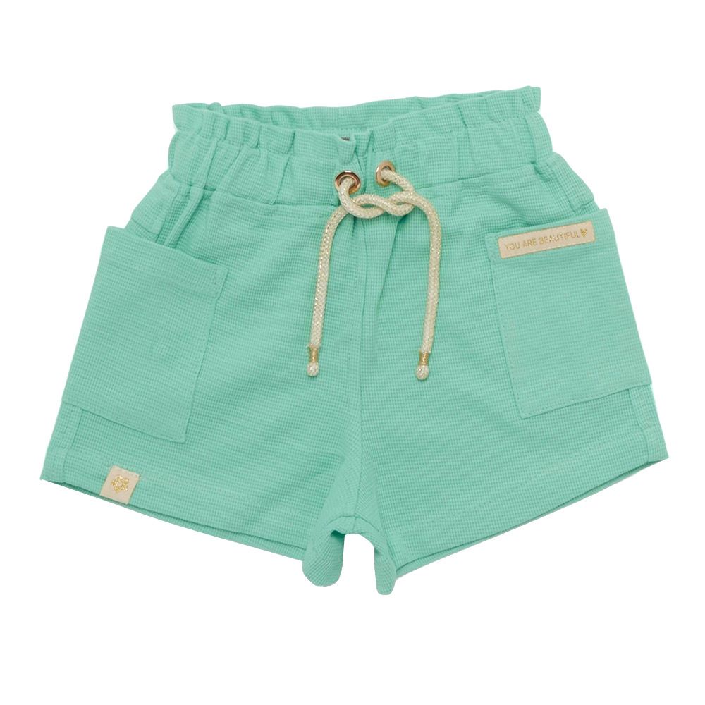 Little Kangaroos - Girl Elasticated Knitted Shorts - Mint