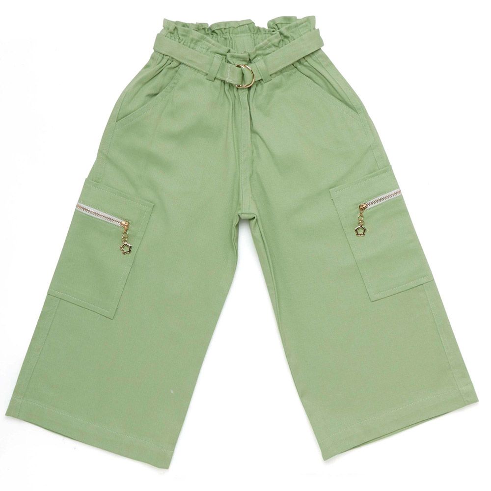 Little Kangaroos - 2pc-Set - Girl Elasticated Twill Pants w/ Belt - Pista