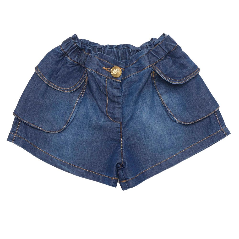 Little Kangaroos - Girl Semi Elasticated Denim Shorts - Dark Blue