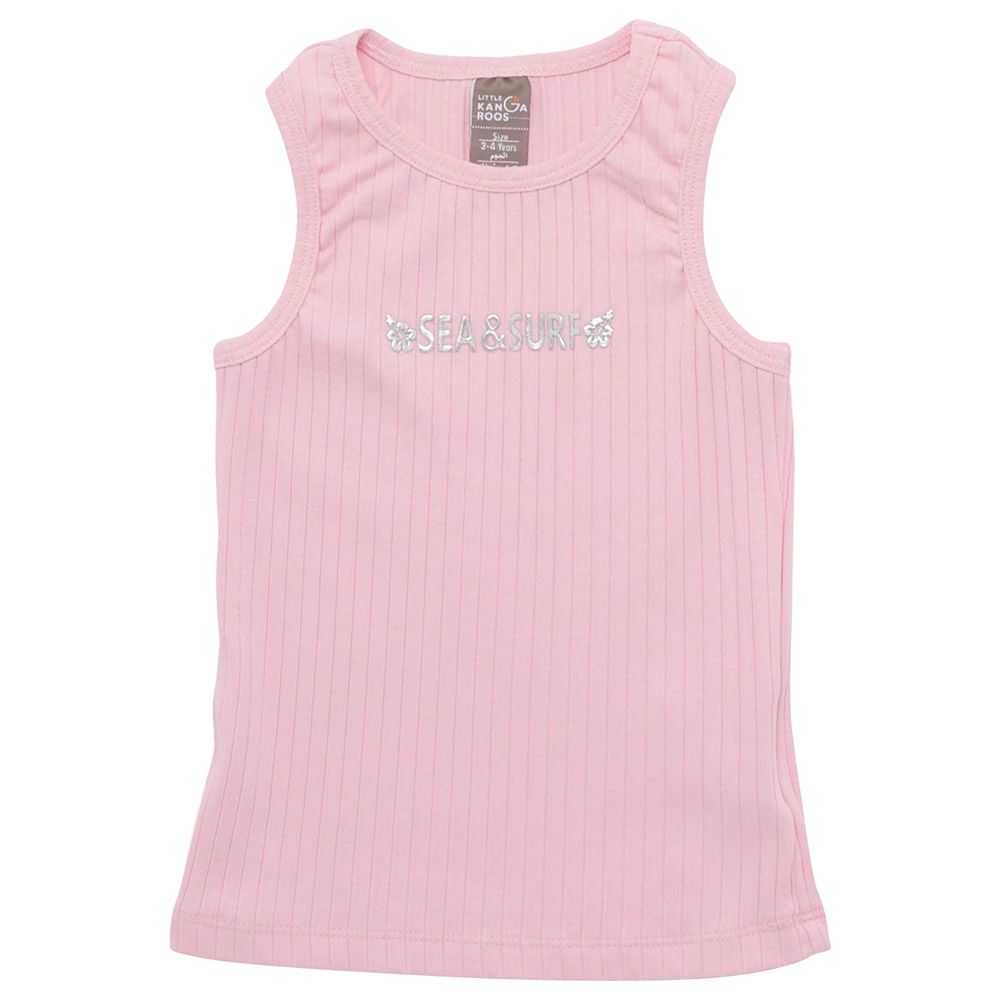 Little Kangaroos - Girl Round Neck Sleeveless T-Shirt - Pink