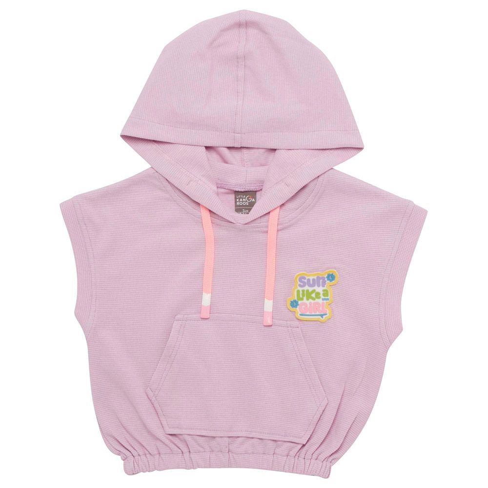 Little Kangaroos - Girl Sleeveless Hooded T-Shirt - Purple